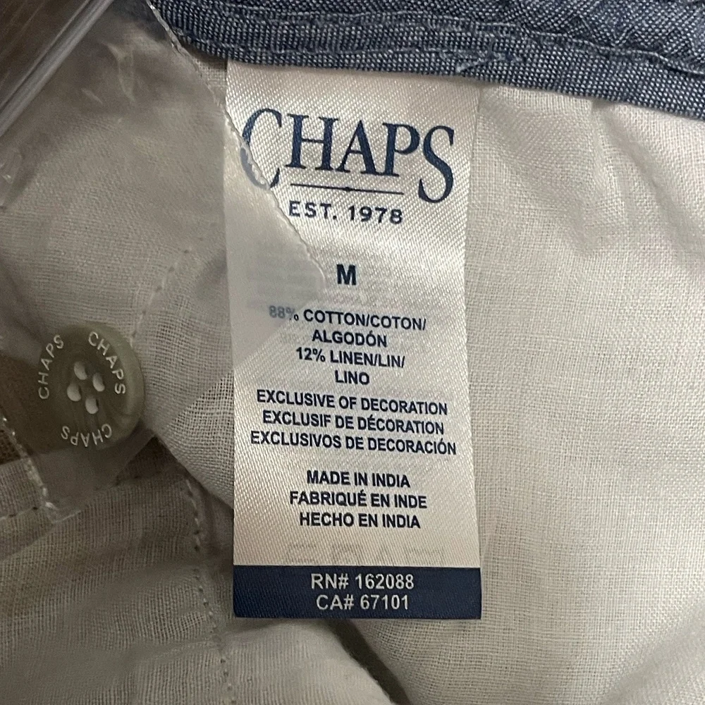 Men's Chaps 7" Khaki Pull On Shorts Adjustable Elastic Waist Size Medium NWT - Picture 5 of 10